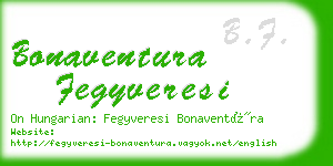 bonaventura fegyveresi business card